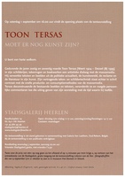 Art Project - Toon Tersas - 'Moet er nog kunst zijn' | 1 September - 11 November 2001 (flyer p2)